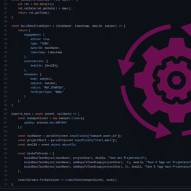 Programmcode mit Zahnradsymbol im Hintergrund, das die Automatisierung und Ausführung von Aufgaben symbolisiert.