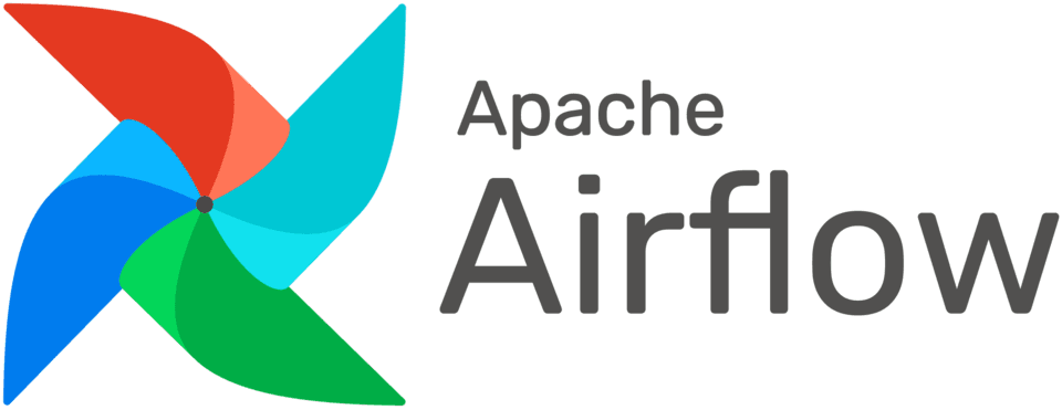 „Logo von Apache Airflow mit buntem, sich drehendem Windrad.“