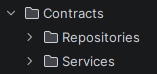 Contracts folder in Services project
