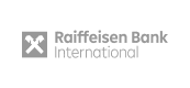 Logo der Raiffeisen Bank International, das ein stilisiertes Wappen mit einem Schlüssel und gekreuzten Werkzeugen zeigt.